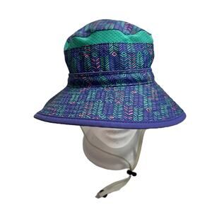 SUNDAY AFTERNOONS Fun Bucket Hat in Purple Teal Chevron Size Medium 2-5Y Kids